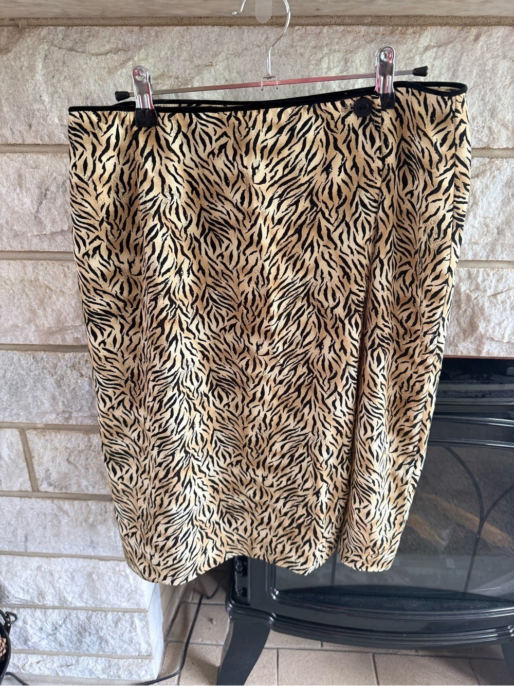 Worthington Beige Black Animal Print Pencil Skirt Size 14